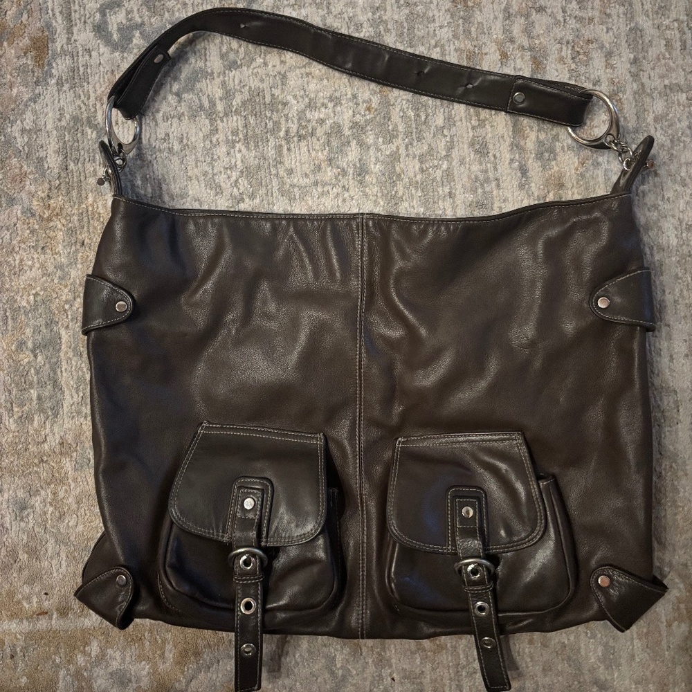 leather shoulder satchel bag